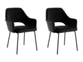 Britney - Set of 2 Black Velvet Upholstered Dining Chairs QPKO79401