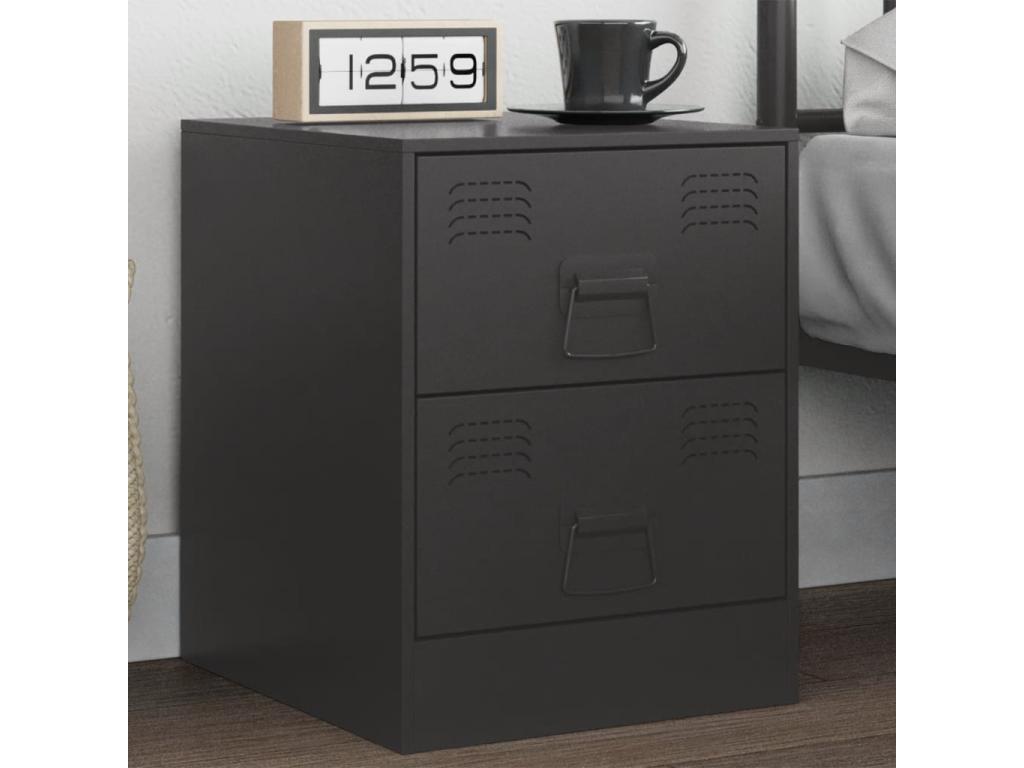 Chicyla Premium - Black bedside table 34.5x39x44 cm steel KQDL25750