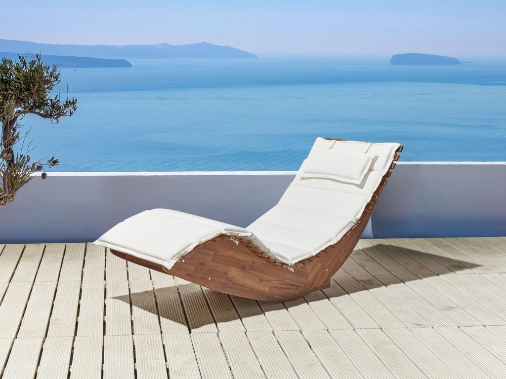 Domopure Outdoor Sun Lounger Cushion 180x60 cm Off-White IMFK97622