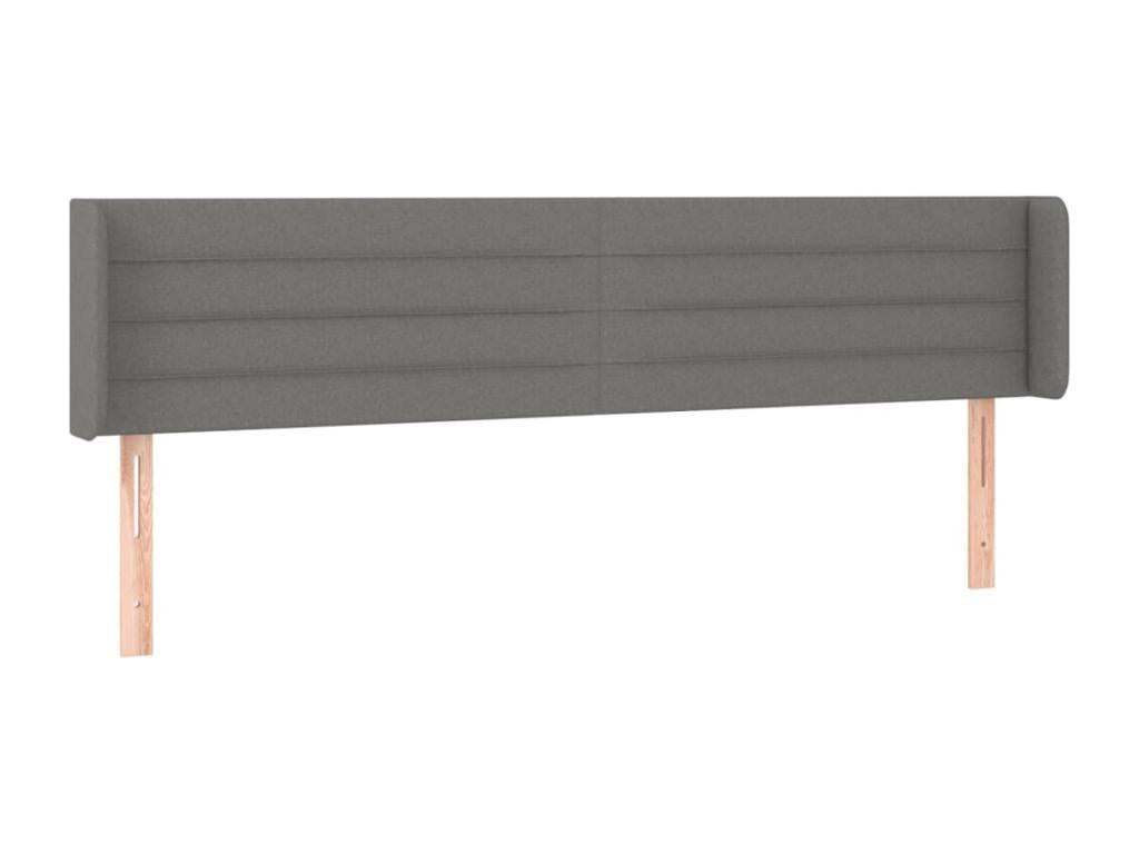 Headboard with wings, Dark Grey, 183x16x78/88 cm, Fabric, EOUP53481