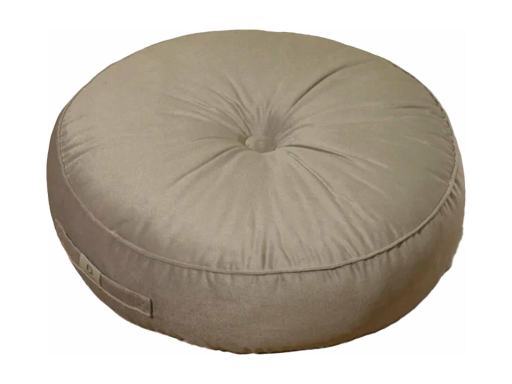 Set of 2 velvet floor cushions, 60cm diameter, set of 2 - light grey KUBJ60627