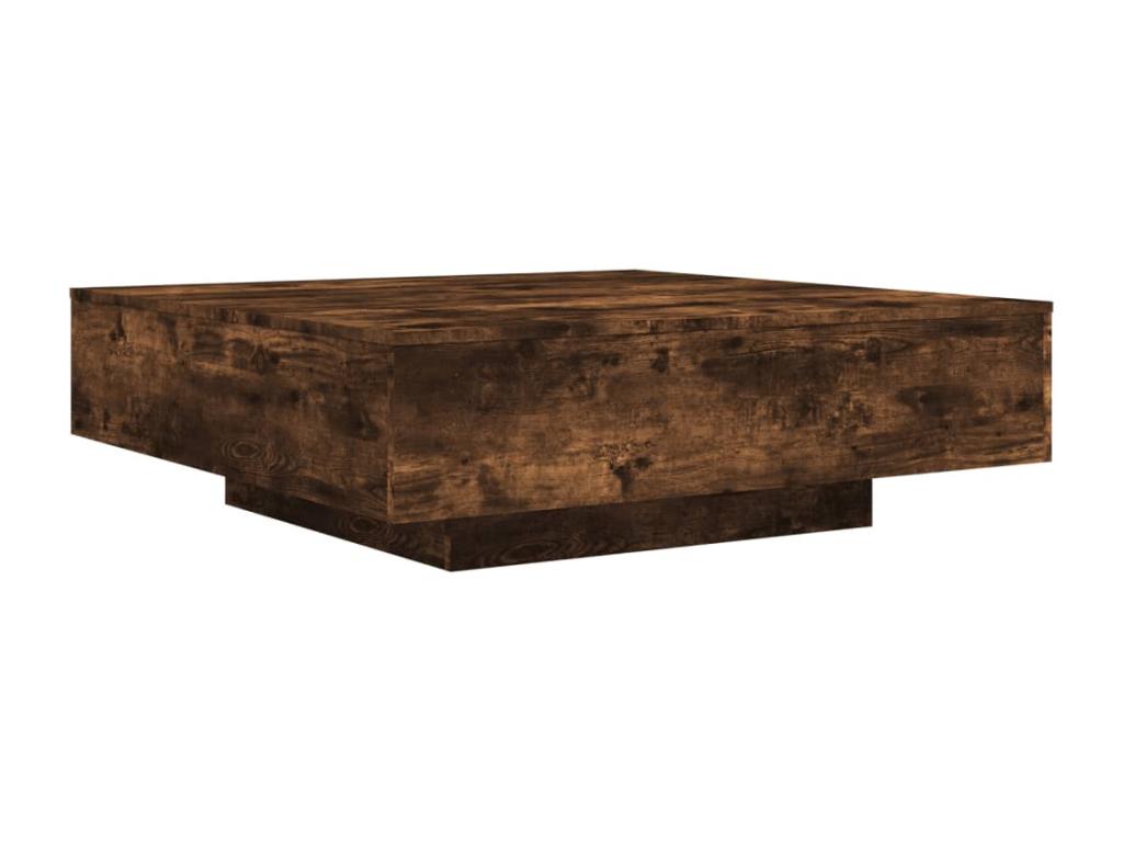 Smoked oak coffee table 100x100x31 cm engineered wood YUHD85101