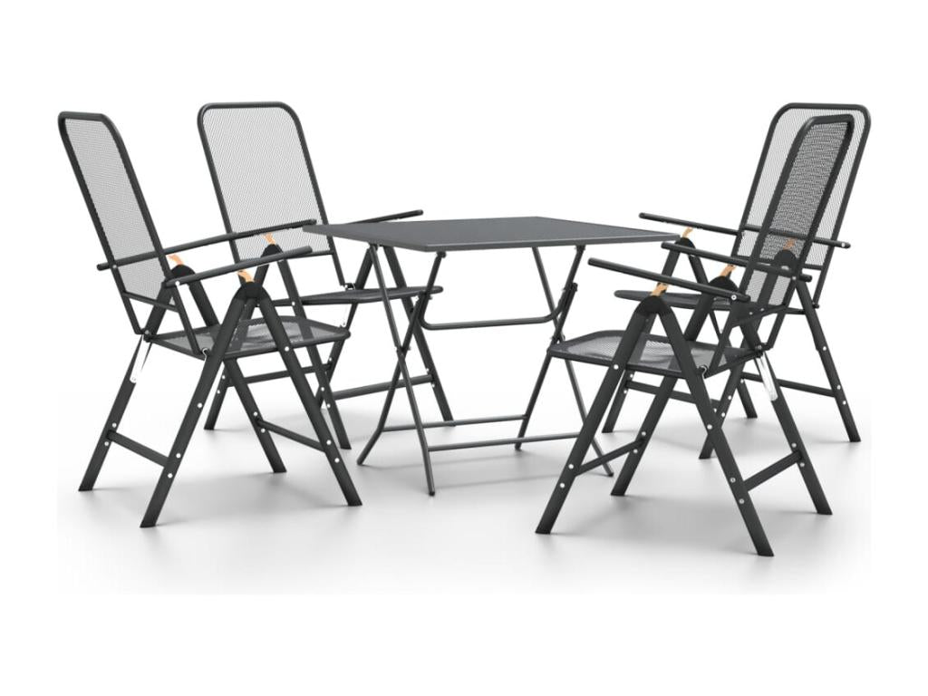 5-piece Meublori Metal Anthracite Garden Dining Set