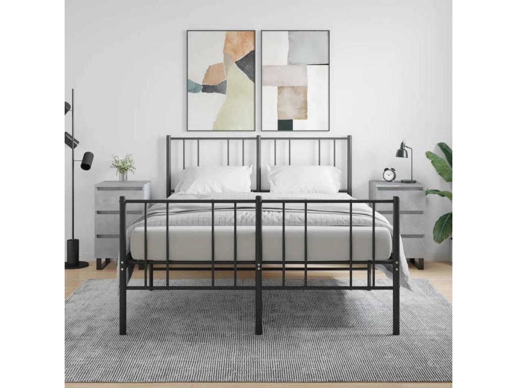 Bedside tables, 2 pcs, concrete grey, 40x35x69 cm, engineered wood, WWAO67808