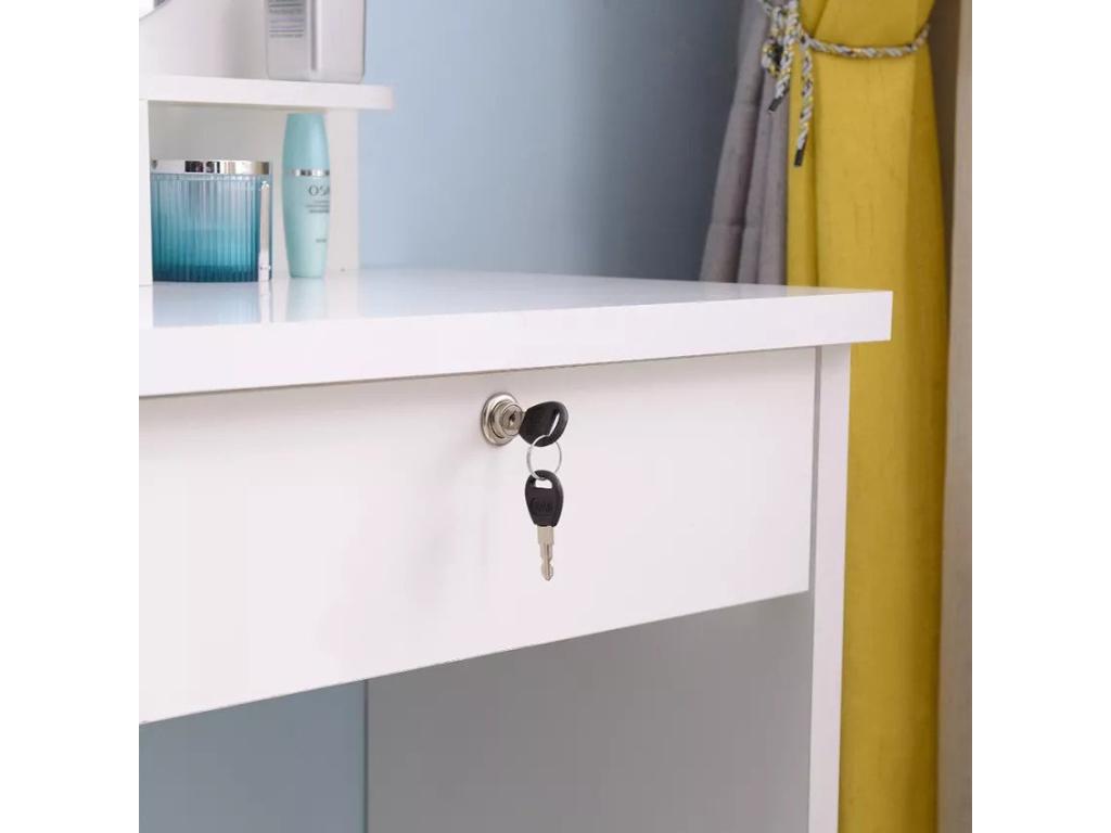 Domopure JZTO23501 Dressing Table and Makeup Table with Stool and Mirror