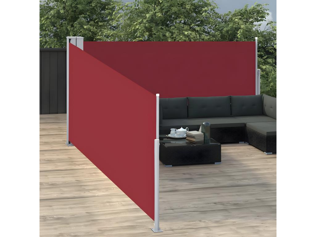 Retractable side awning, red, 120x1000 cm, CDJB73178