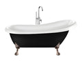Chicyla Black Retro Antique Freestanding Bathtub 171 cm, Chicyla Feet in Aged Red Copper, MNIY63090