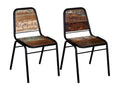 Dining chairs, set of 2, solid reclaimed wood, IEHP09663