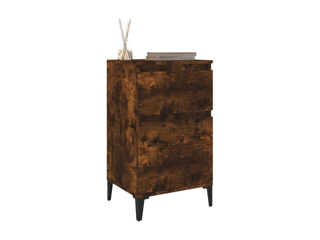 2-piece bedside tables in smoked oak, 40x35x70 cm QMCG68329