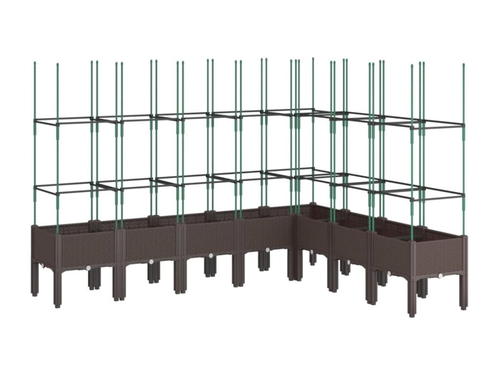 Planter with brown trellis 200x160x142.5 PP ZAIA02151