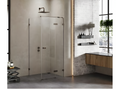 Domopure GUNMETAL BRUSHED brushed stainless steel shower enclosure 110x100cm, right-hand pivot, front access QWXZ31473