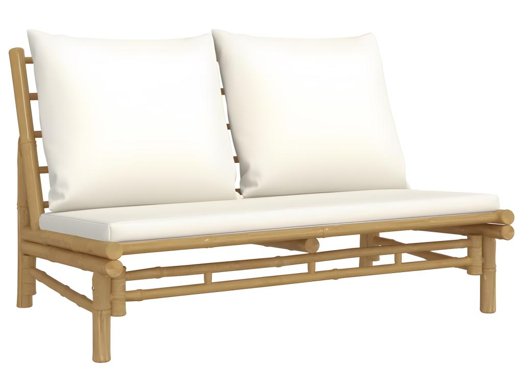 5-piece garden furniture set with cream-white cushions by Meublori