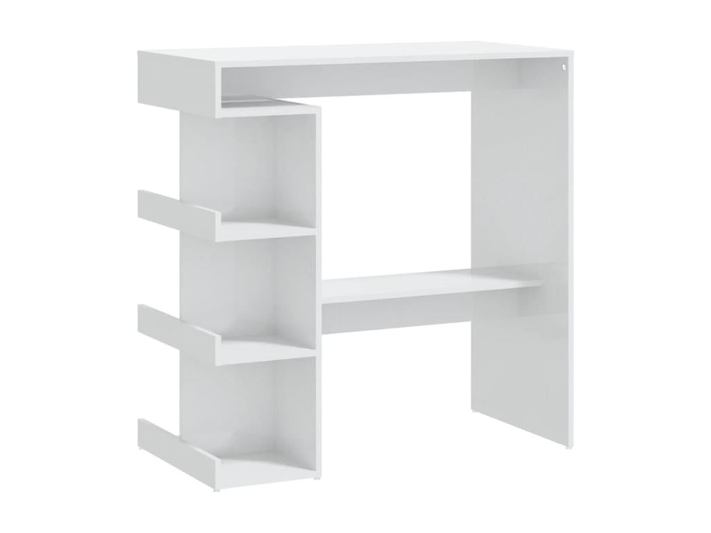 Bar table with storage shelf, glossy white, 100x50x101.5cm, GPCM90529