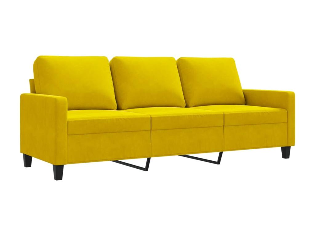3-seater sofa, yellow, 180 cm, velvet, OKKI60768