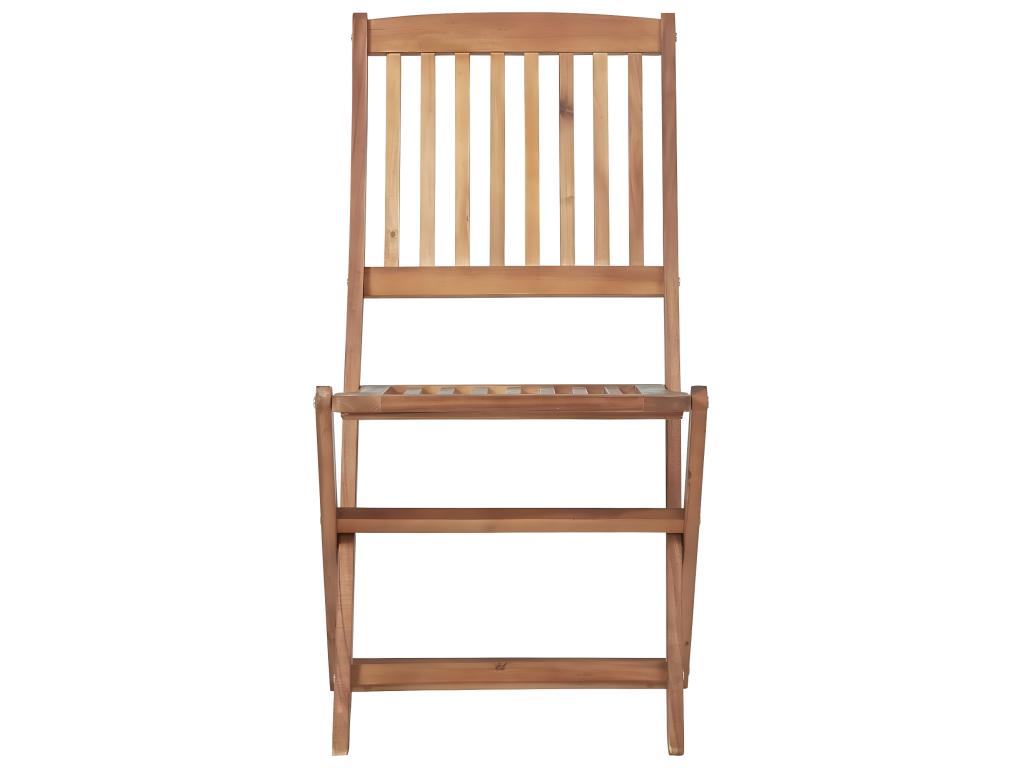 Folding garden chairs, set of 4 with cushions, Chicyla wood, ZUIN73740
