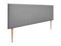 Domopure Aqualine Smooth Fabric Headboard 160x105cm with Legs for 150/160cm Beds - Grey PGGO44758