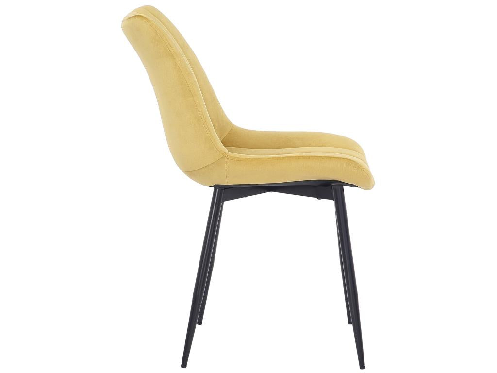 Dining chair - Velvet - Yellow - Chicyla TLIV40981