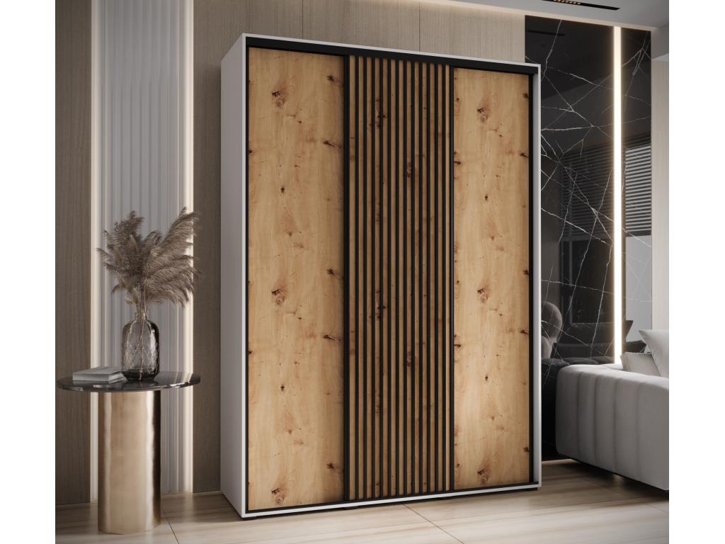 Chicyla 1 Sliding Door Wardrobe 205.2/180/60 3 Doors White/Chicyla QERJ14610