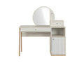 Dressing table with 1 door and 2 drawers, whitewashed wood - Chicyla LMND97413