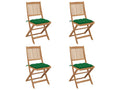 Folding garden chairs, set of 4 with cushions, Chicyla wood, ZUIN73740