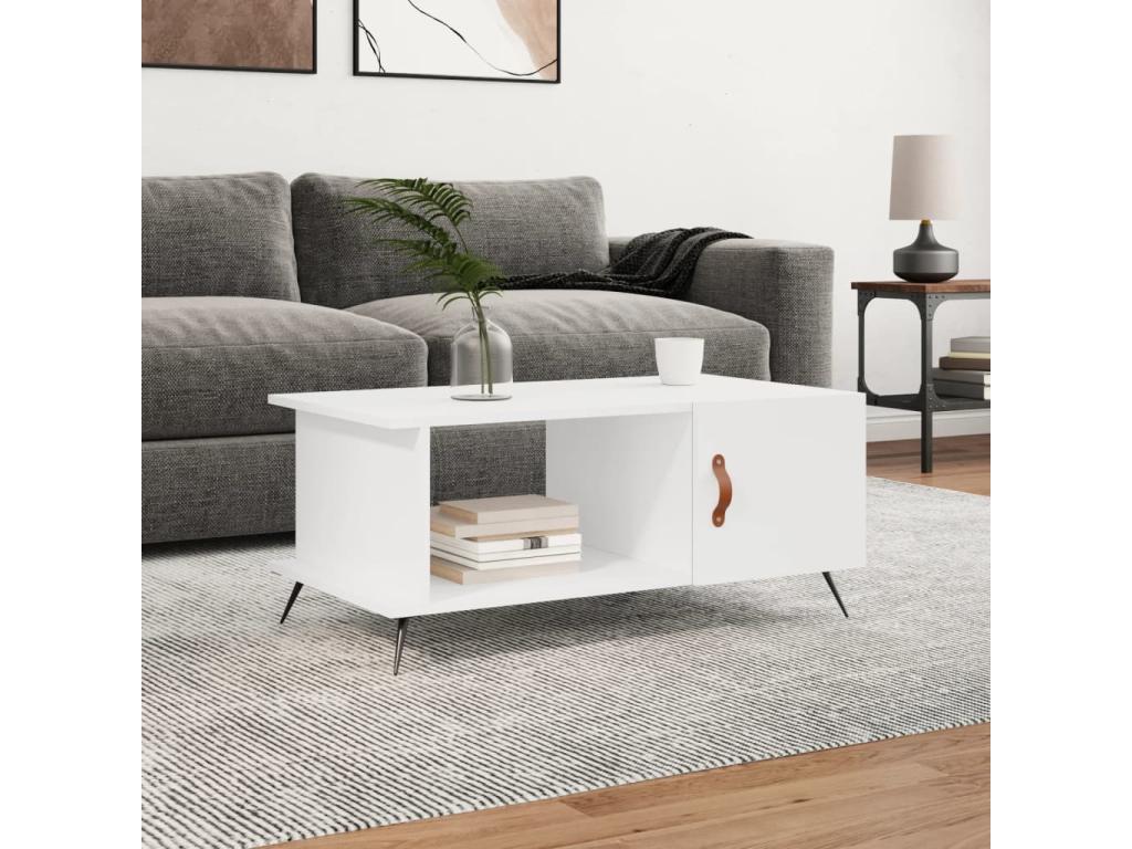 White coffee table, 90x50x40 cm, engineered wood