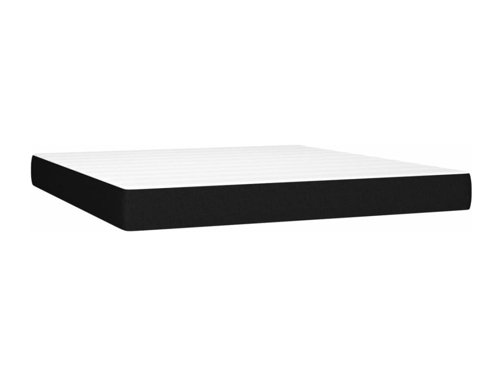 Upholstered bed base with mattress, black, 180x200 cm, fabric, ZKAU01559