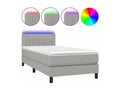 Domopure bed base with mattress and LED, light grey, 80x200 TFHV58187