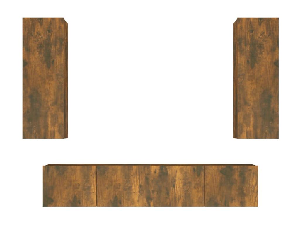 4-Piece TV Furniture Set, Smoked Oak Engineered Wood YCSG33336