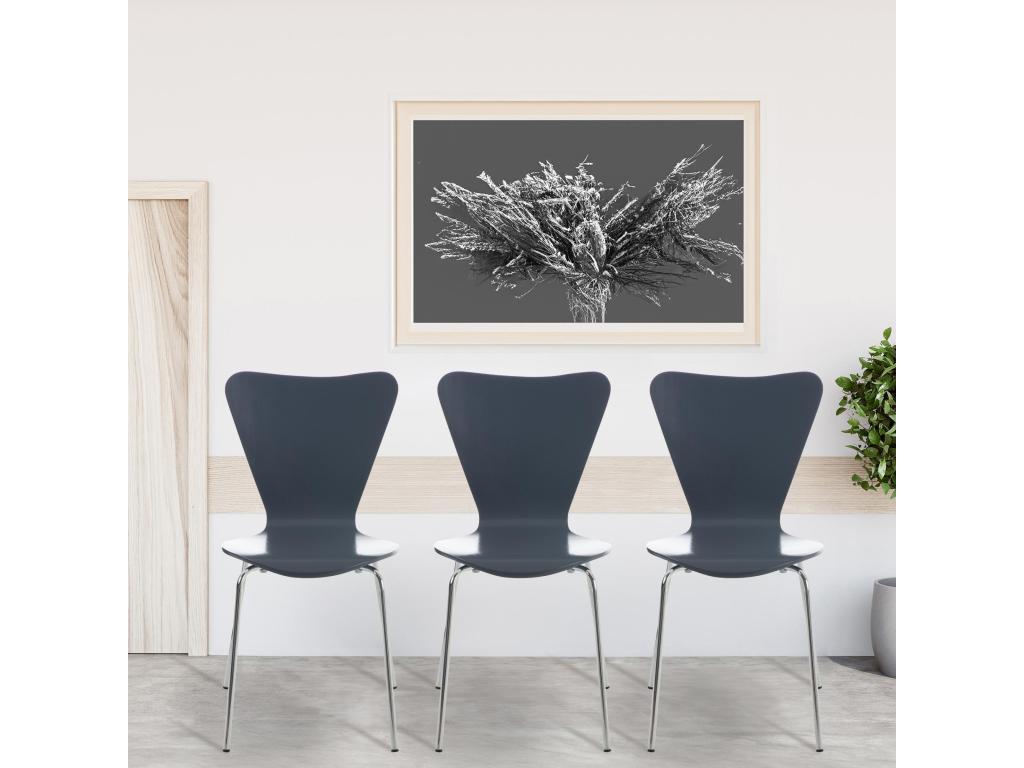 Conference chair - Wood / Chrome-plated metal - Grey - Chicyla YRKL09194