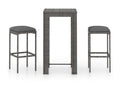 3-piece garden bar set and cushions, Grey woven resin 2