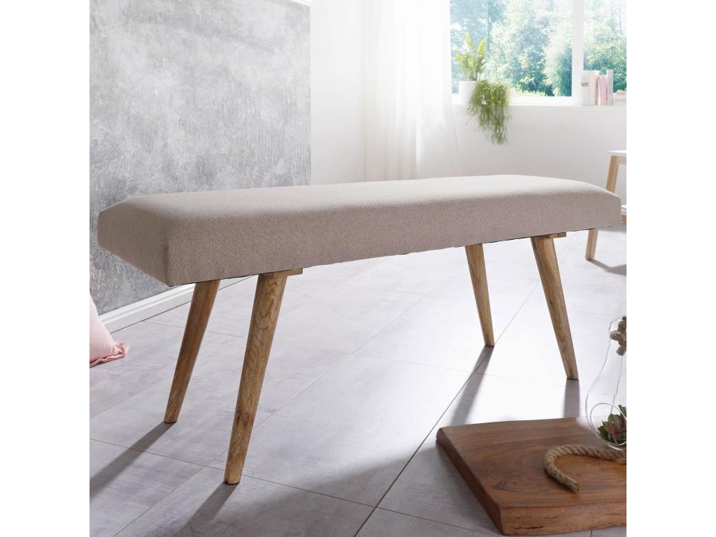 Fabric bench 117 cm Solid Wood Upholstered Bench Dining Room Bench JWQF12711