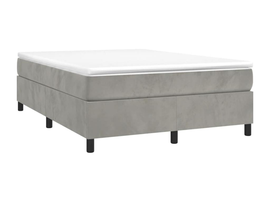 Light grey velvet bed frame (mattress not included) 140x200 cm YBZJ31095