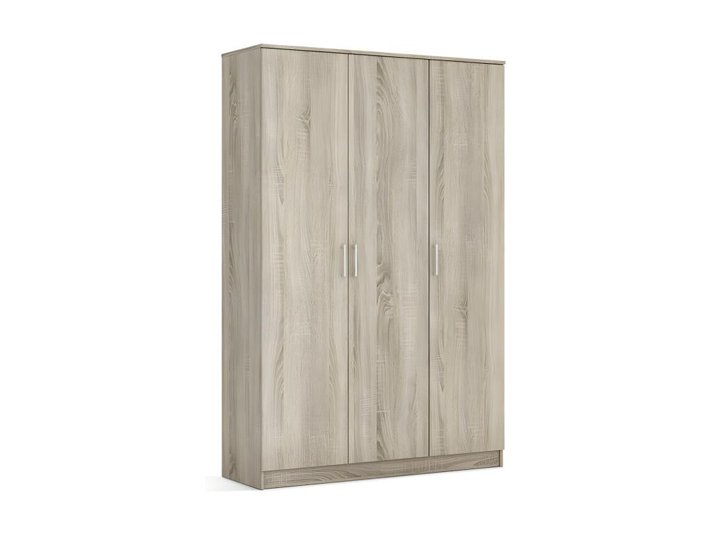 Domopure 3-door wardrobe in oak finish – 120x180x50 cm LLFS00566