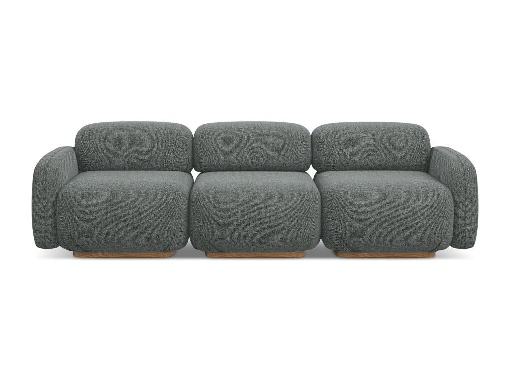Modular 4-seater sofa in textured fabric - steel - Chicyla OULZ61672