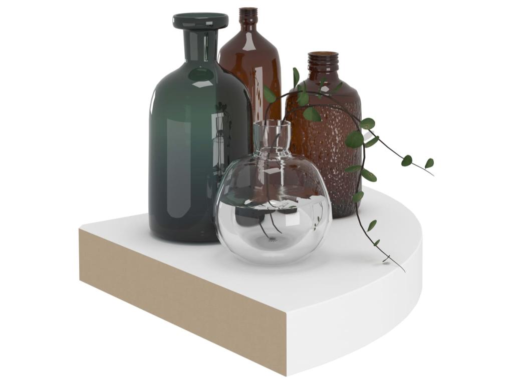 Floating Corner Shelves 2 pcs White 25x25x3.8 MDF FUQF28022