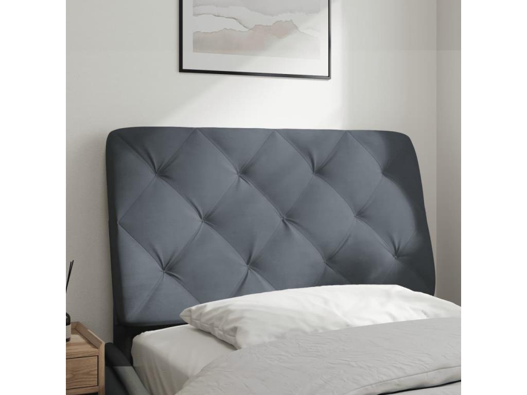 Dark grey velvet headboard cushion 90cm GCSE35963