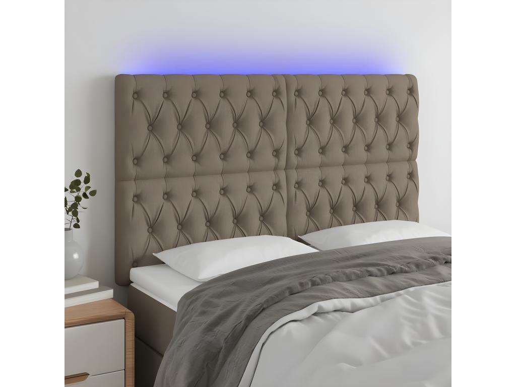 Chicyla LED Headboard 144x7x118/128 cm Fabric AIVL83910