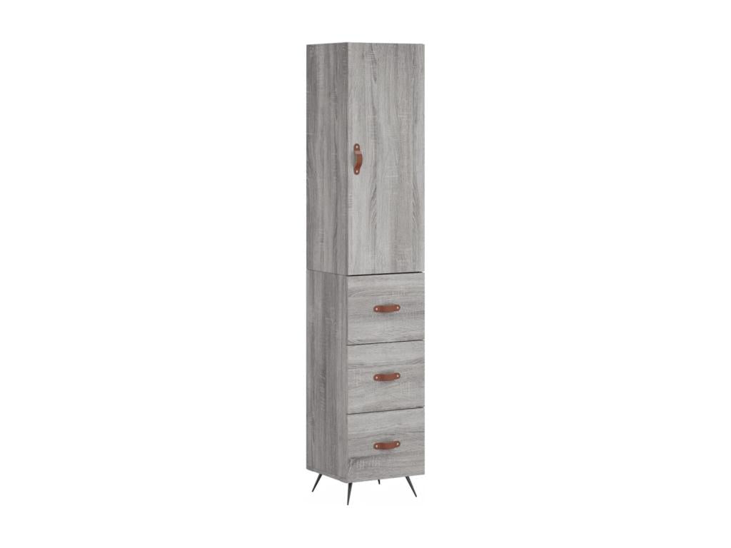 Domopure tall sideboard, grey, 34.5x34x180 cm, engineered wood, XNLM47522
