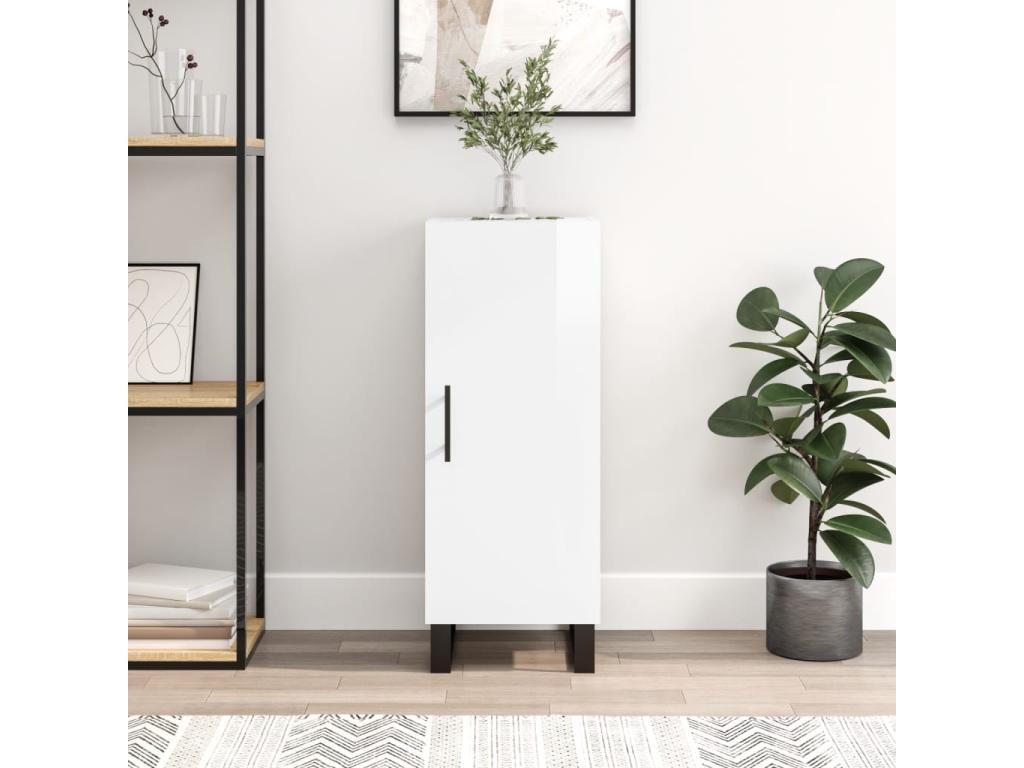 Glossy white sideboard 34.5x34x90 cm Engineered wood