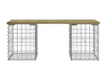 Gabion-style garden bench, 103x31x42 cm, impregnated pine wood, LFGX85684
