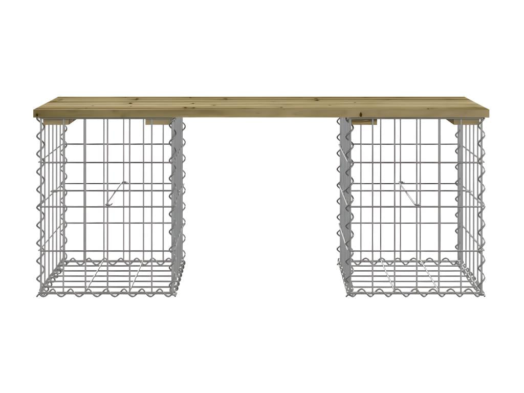 Gabion-style garden bench, 103x31x42 cm, impregnated pine wood, LFGX85684