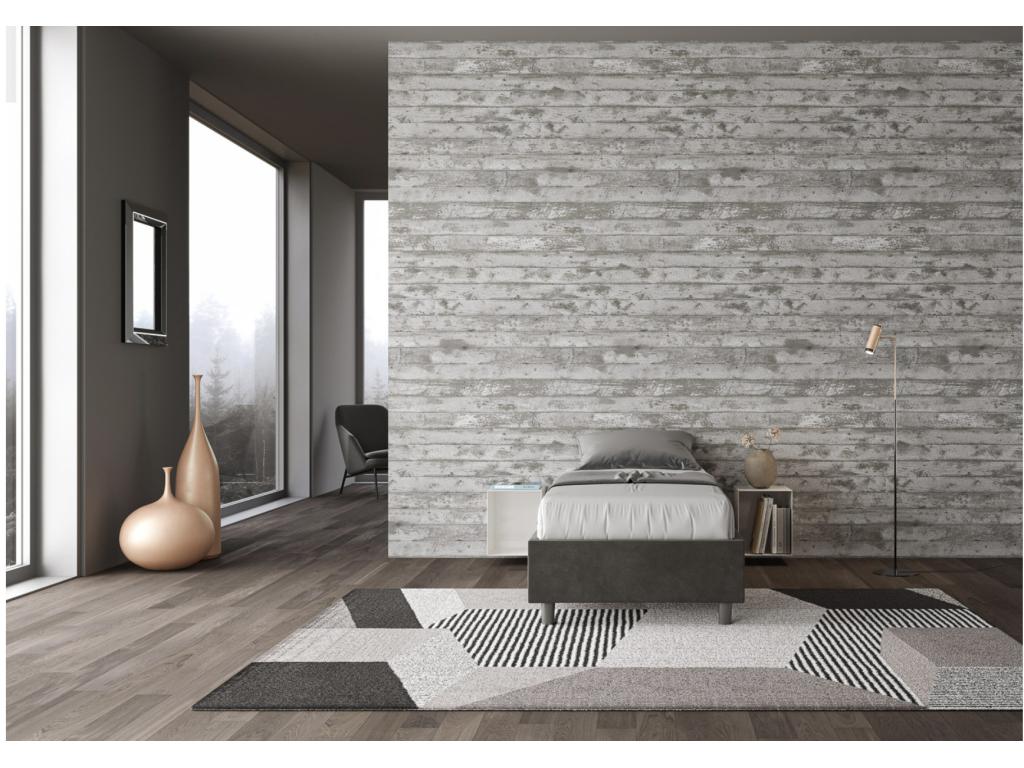 Chicyla Modern Microfiber Bed Frame - Dark Grey - 90x190 AWBJ10568