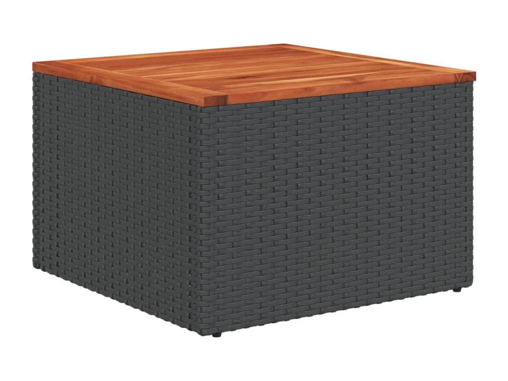 10-piece garden furniture set with cushions, black woven resin DKHH80653