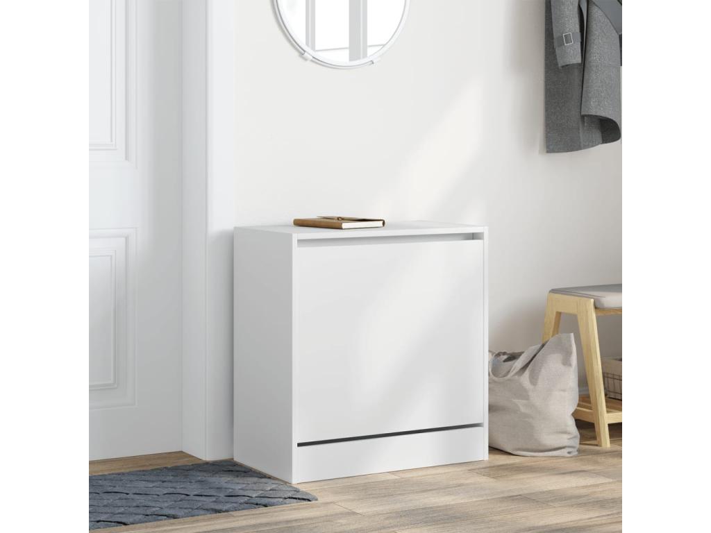 White shoe cabinet 60x34x63.5 engineered wood AXDR09156