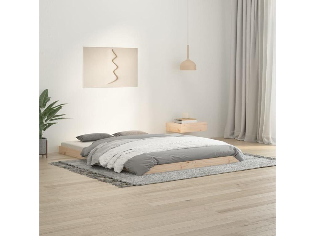 Bed frame 135x190 cm double solid pine wood ZPNH06972