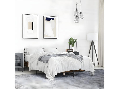 Bed frame without mattress, smoked oak, 120x190 cm, NVKT47152