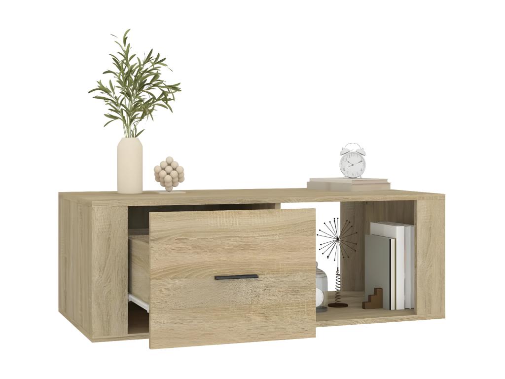 Domopure Oak Coffee Table 100x50.5x35 cm Engineered Wood OQSB08356