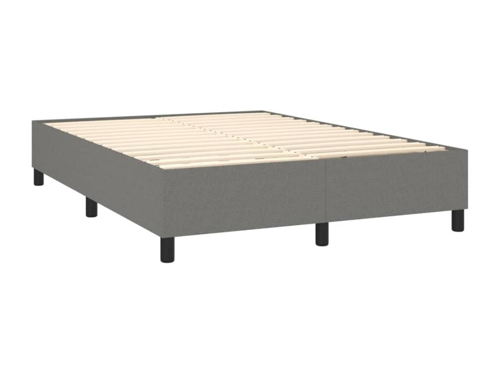 Upholstered bed base with mattress, dark grey, 140x200cm, fabric QABV06010