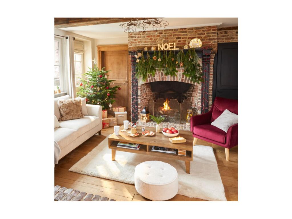 Domopure solid wood coffee table with 2 storage compartments - Brown - W 120 x D 70 x H 40 cm YVXJ99337