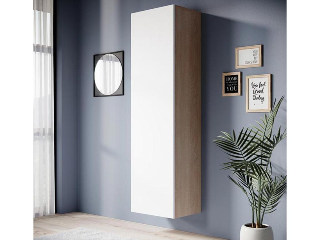 Domopure wall cabinet for living room/dining room in white, measuring 40x29x165cm. Domopure CCNO15287